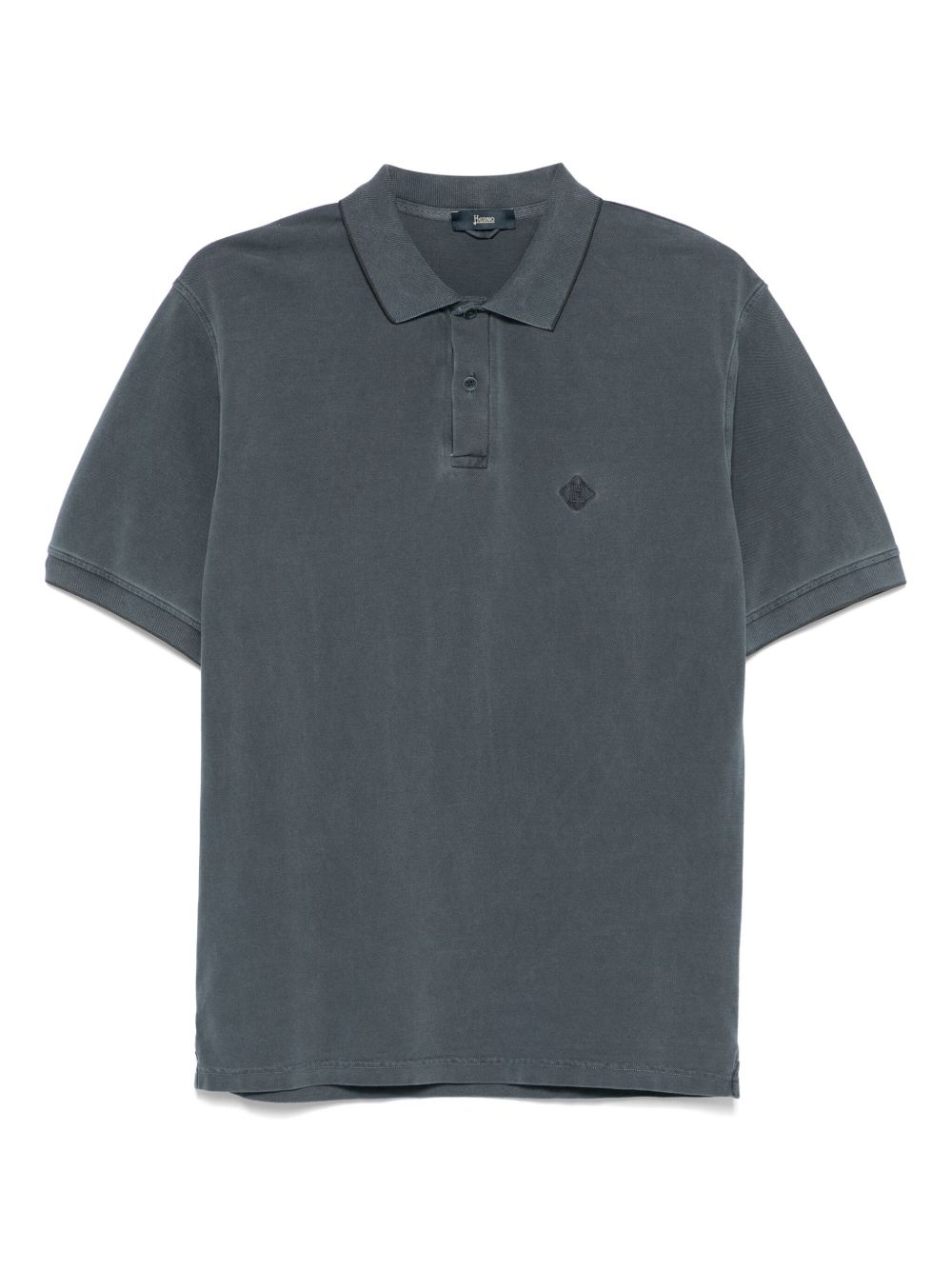 HERNO Logo Cotton Polo Shirt — blue-grey