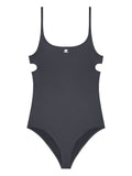 Courreges Pre Cut-Out Swimsuit — Charcoal