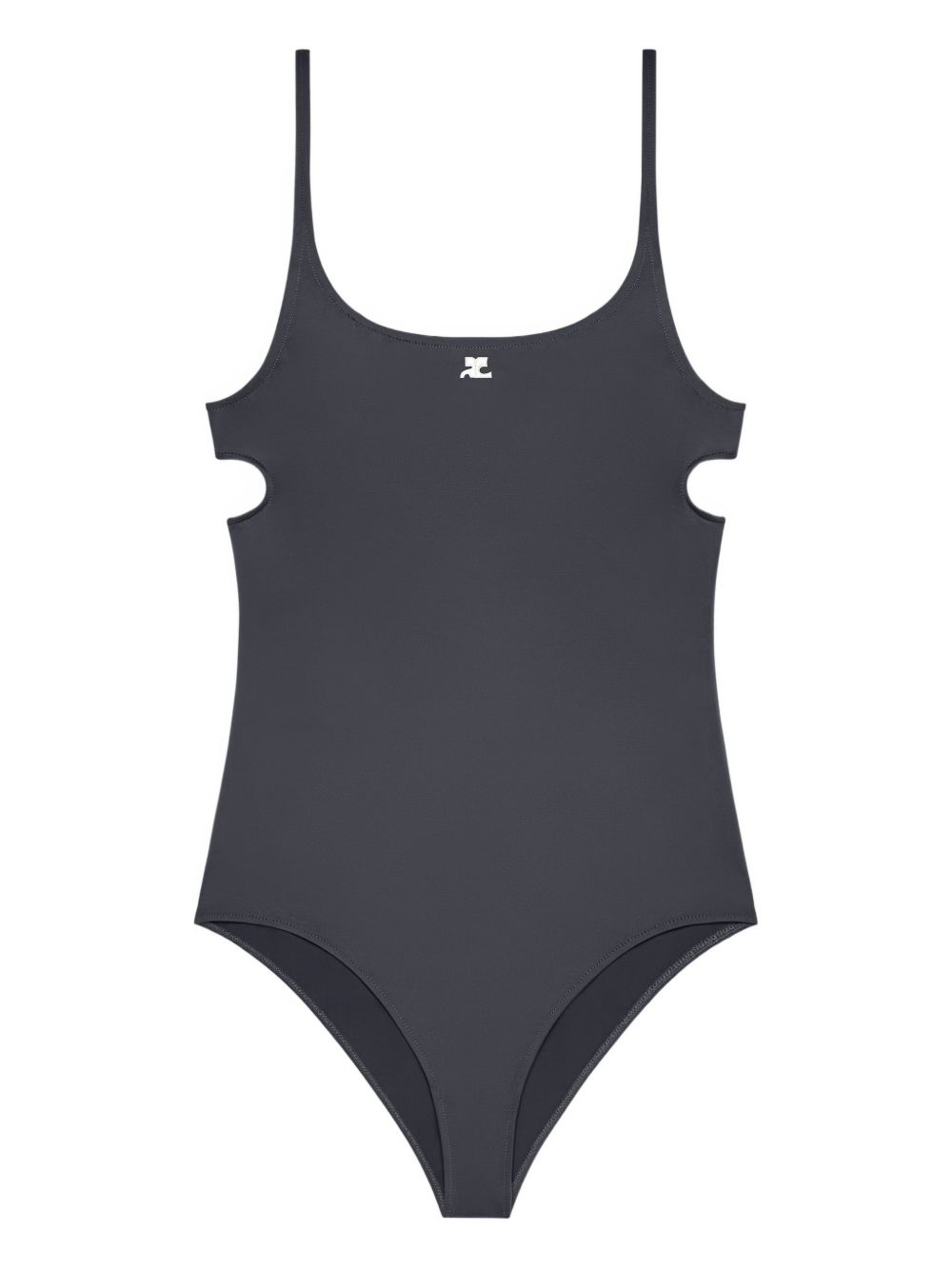 Courreges Pre Cut-Out Swimsuit — Charcoal