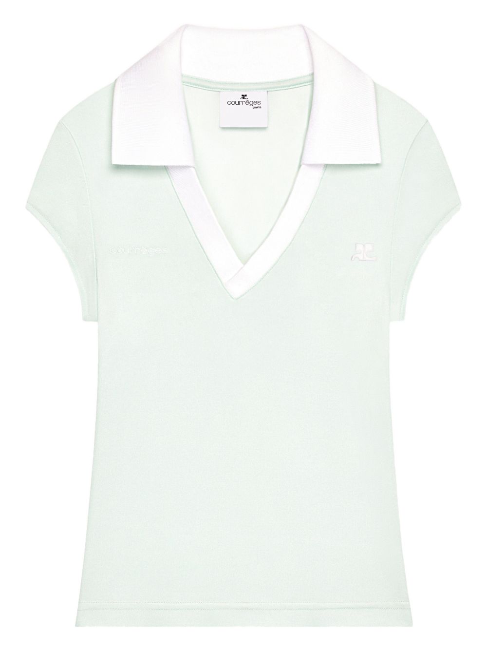 Courreges Pre Logo-Embroidered Polo — mint