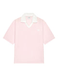 Courreges Pre Logo-Embroidered Oversize Polo Shirt — Pink