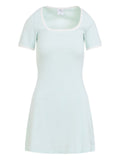 Courreges Pre Cotton Square-Neck Dress — Mint
