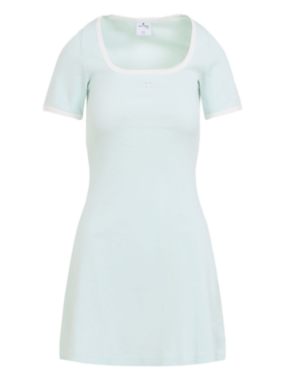 Courreges Pre Cotton Square-Neck Dress — Mint
