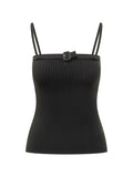 Courreges Pre Ribbed Buckle Tank Top — Black