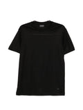 Emporio Armani Tonal Logo Cotton T-Shirt — Black