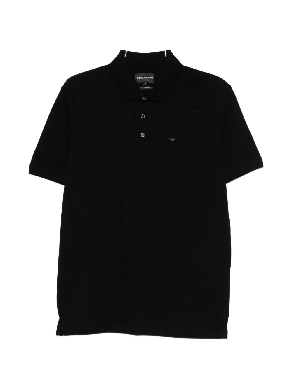 Emporio Armani Logo Cotton Polo — Black