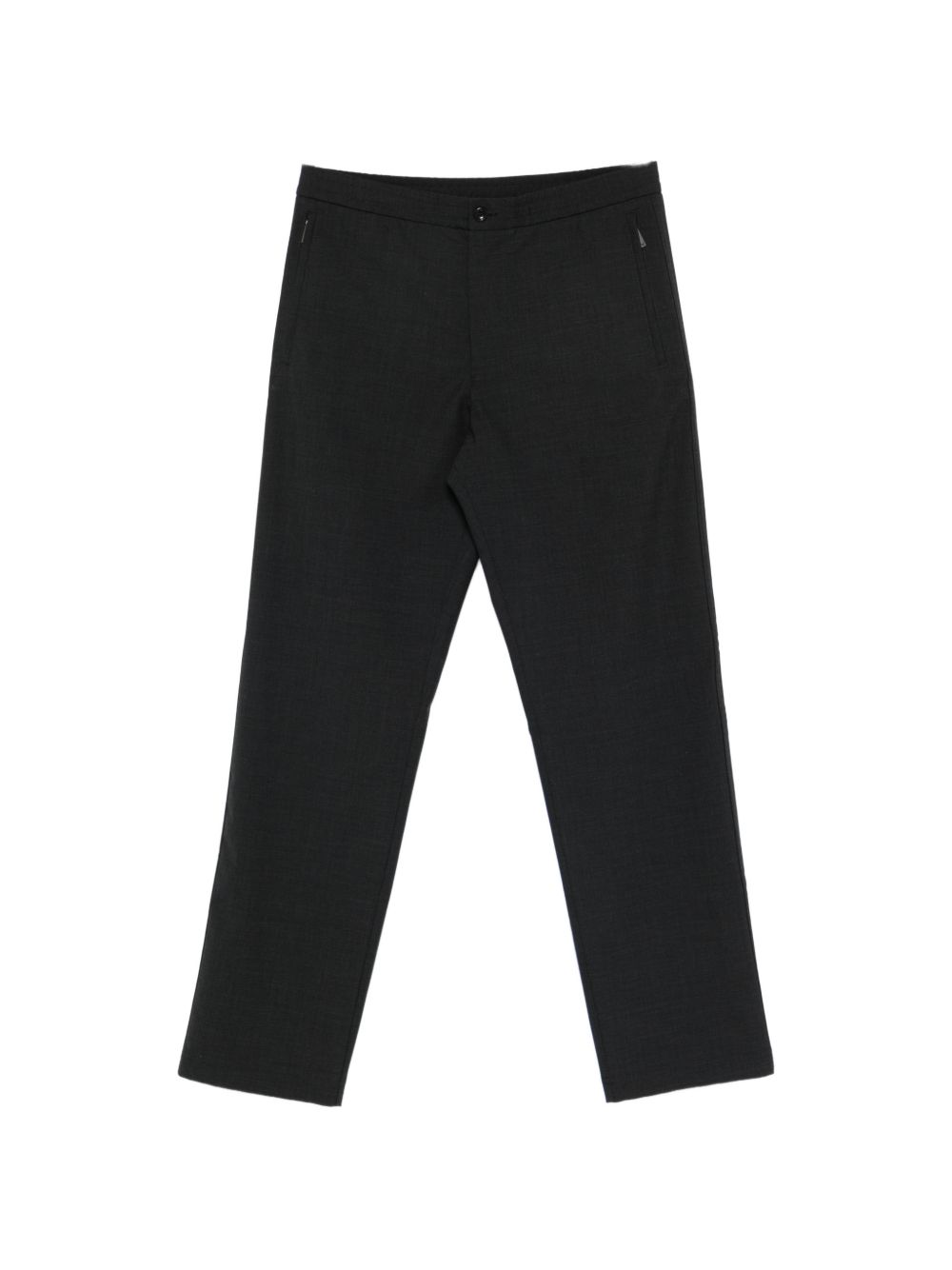 Emporio Armani Wool Blend Trousers — Black