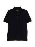 Emporio Armani Logo-Embroidered Cotton Polo Shirt — Black