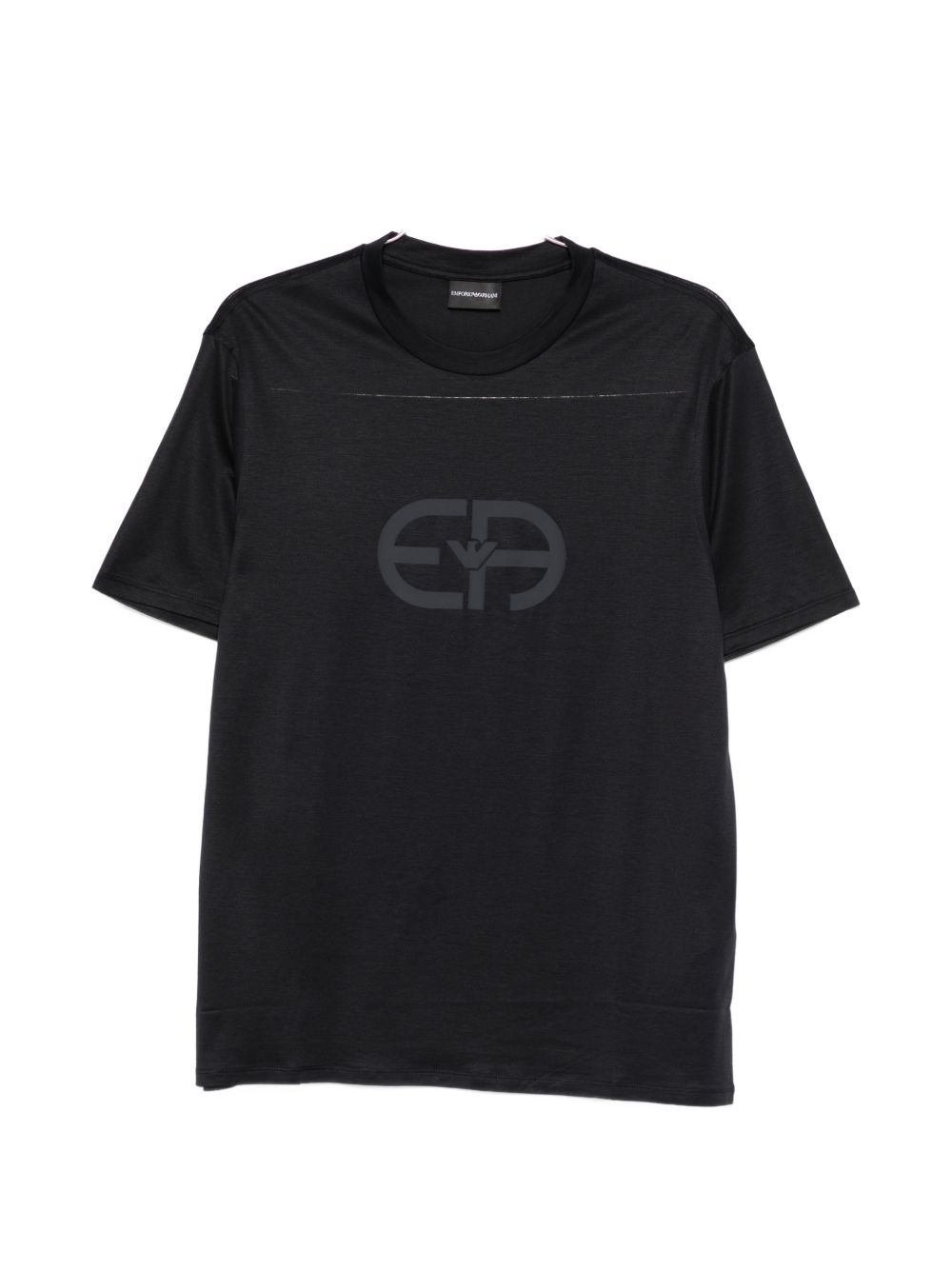 Emporio Armani Logo-Print Cotton T-Shirt — Black