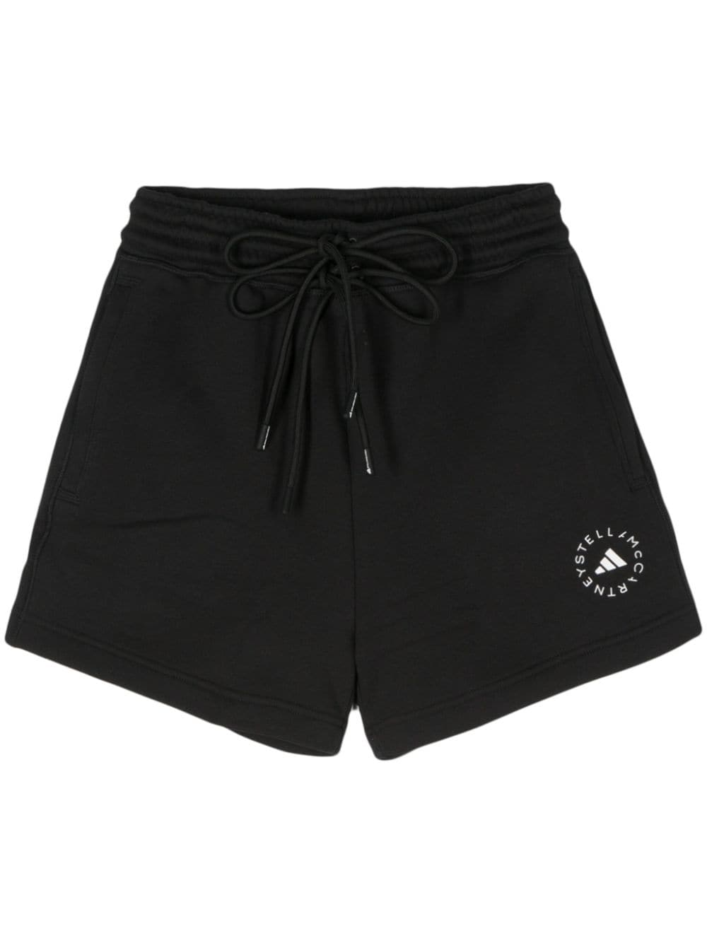 Adidas By Stella McCartney Logo Cotton Shorts — Black