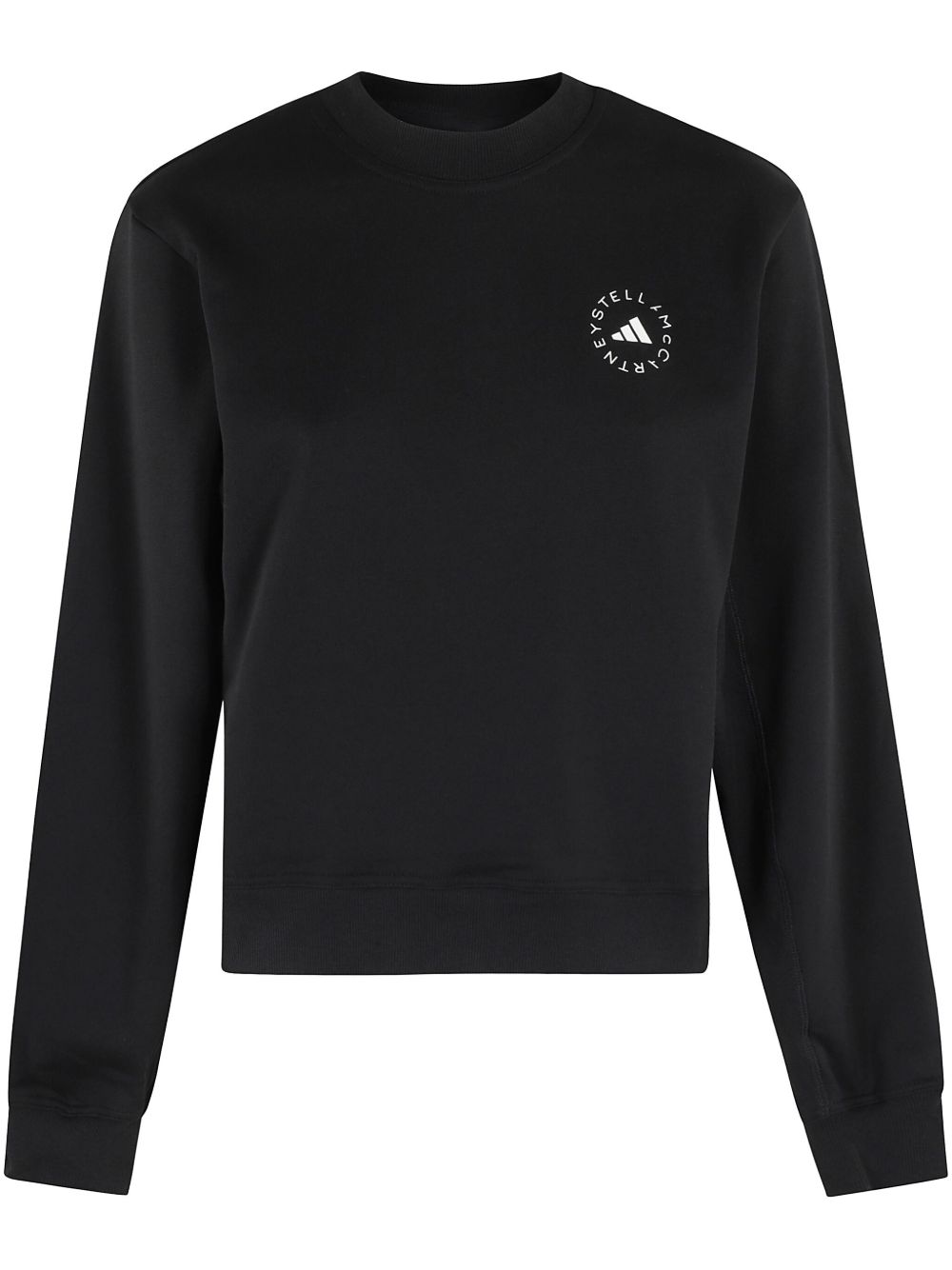 Adidas By Stella McCartney Logo-Print Cotton Sweatshirt — Black