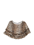 Ganni Leopard Print Ruffled Skirt — Brown