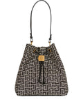 Balmain Monogram Jacquard Top Handle Bag — Black