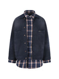 Balenciaga Patched Denim Jacket — navy