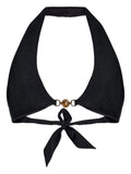 Versace Halterneck Triangle Bikini Top — Black