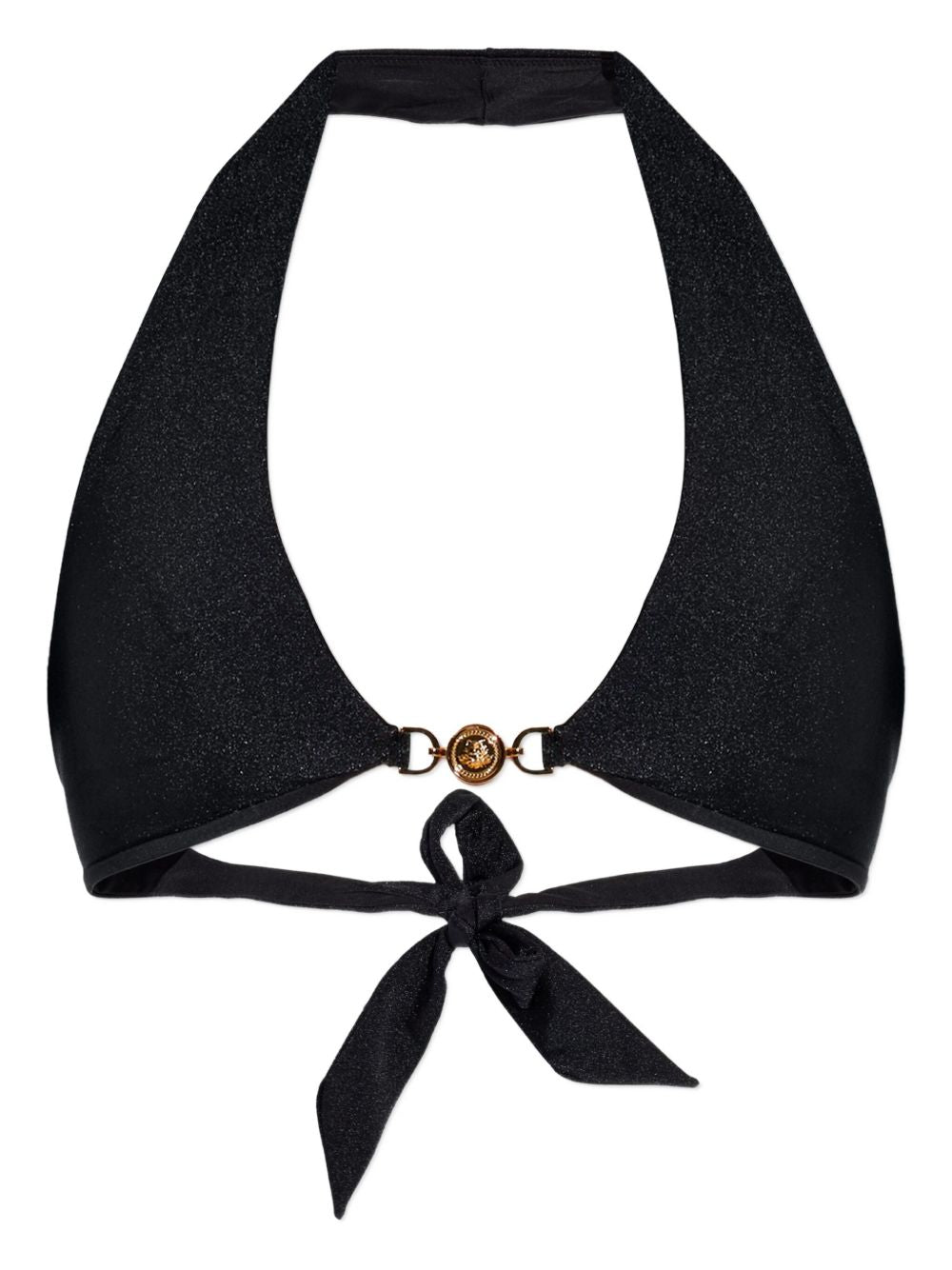 Versace Halterneck Triangle Bikini Top — Black