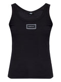 Versace Logo-Embroidered Tank Top — Black