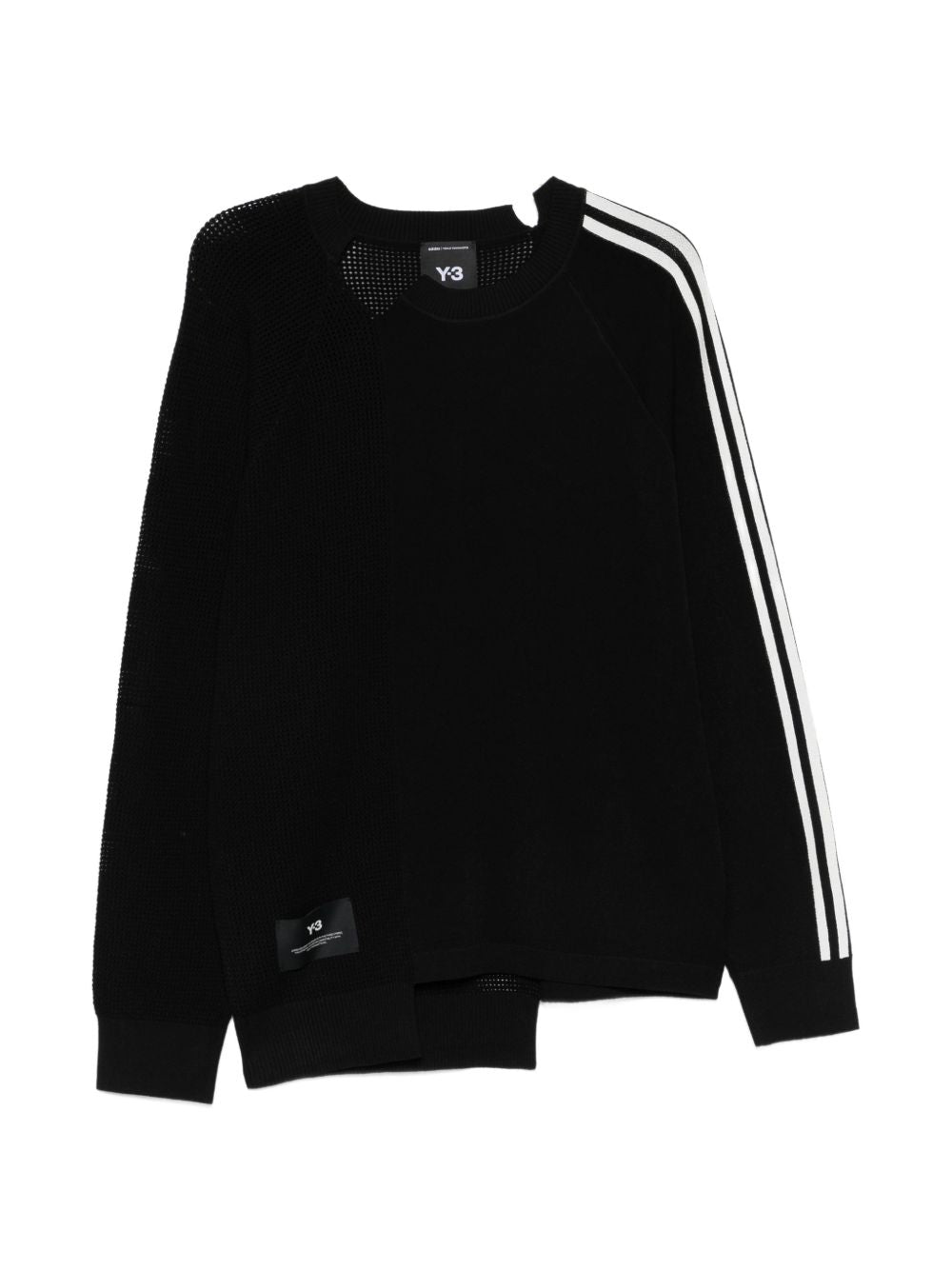 Y-3 Logo Three-Stripe Sweatshirt — Black