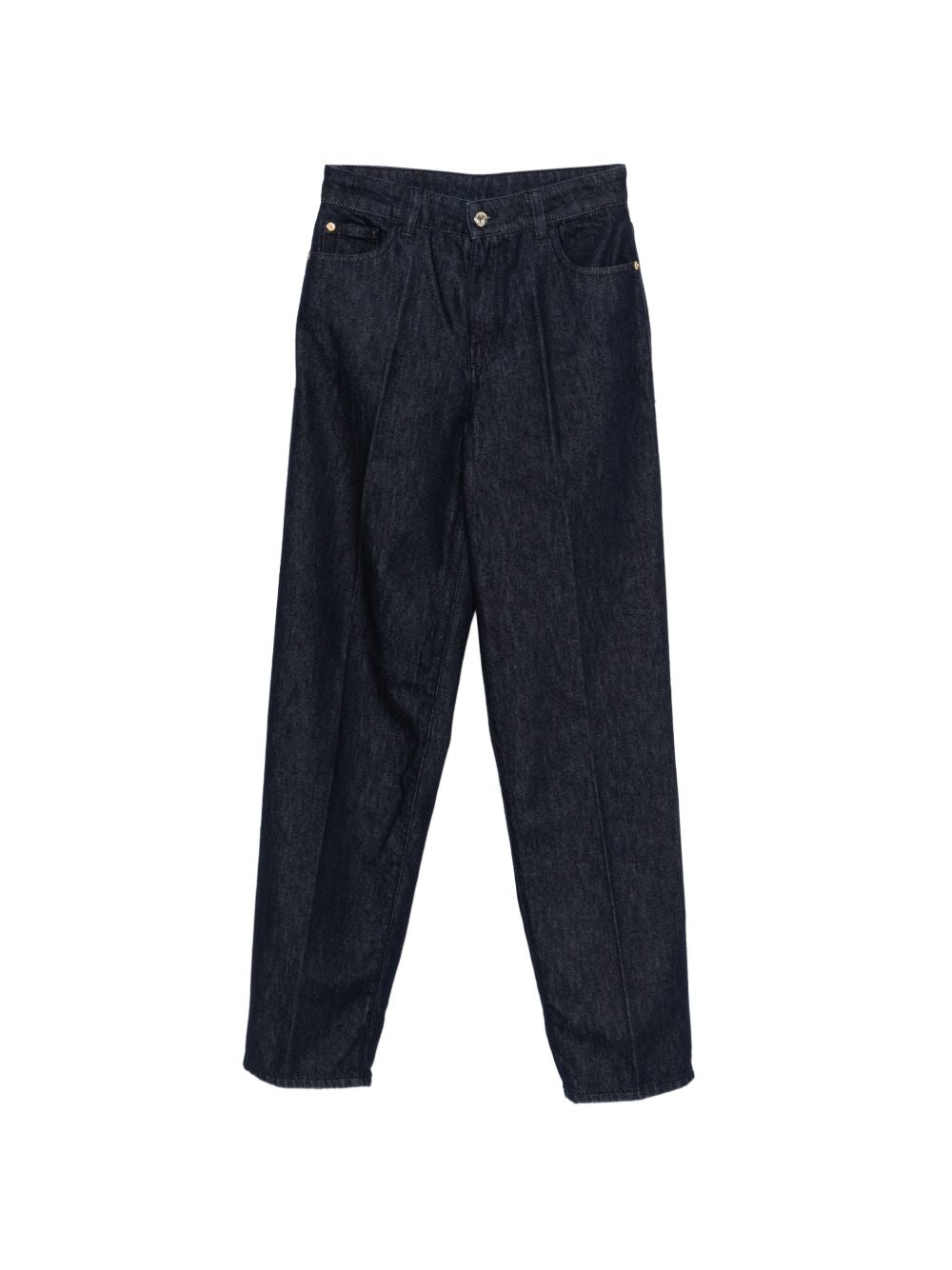 Emporio Armani Pleated Front Denim Jeans — Navy