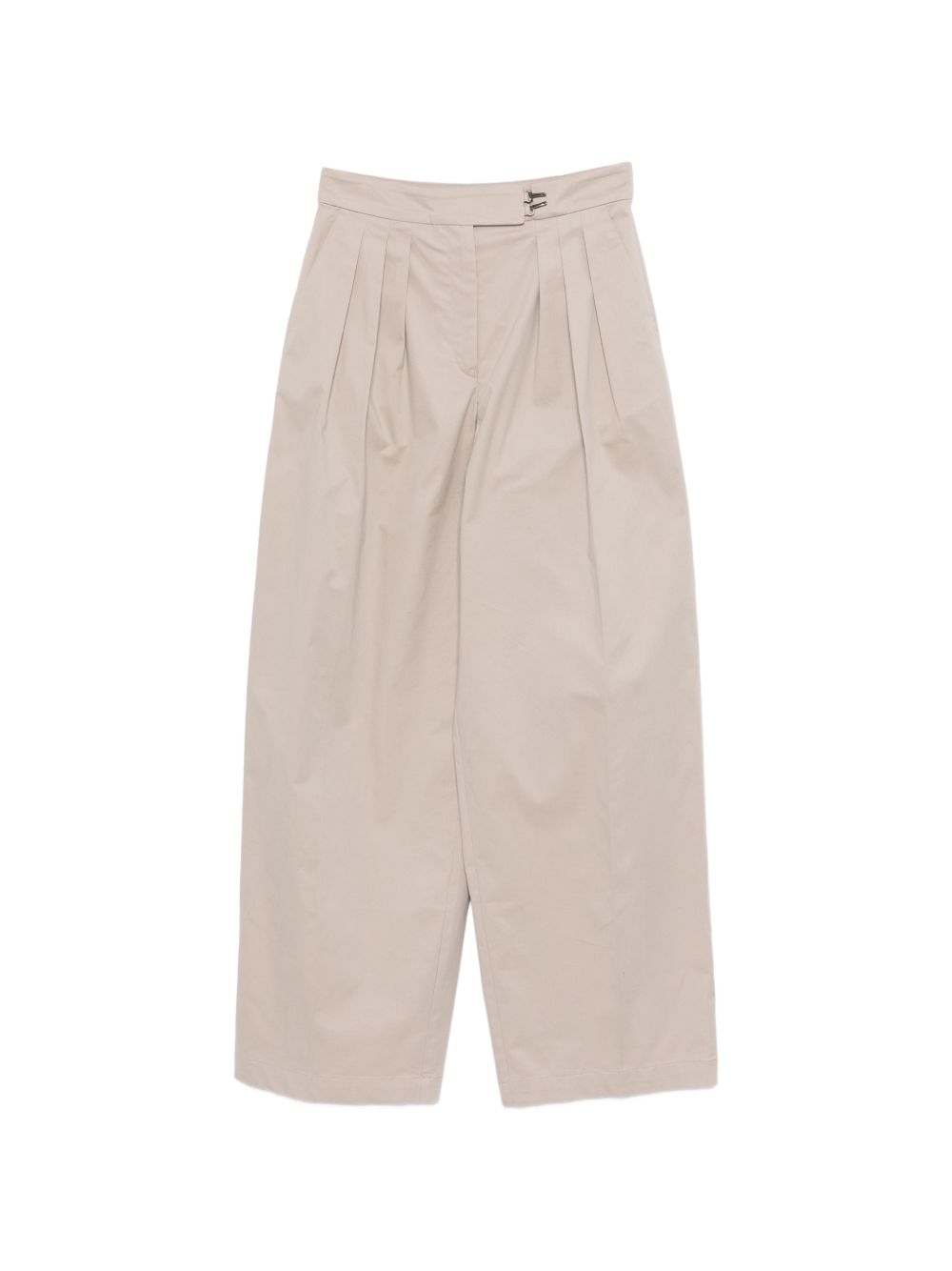 Emporio Armani Pleated Cotton Trousers — Beige