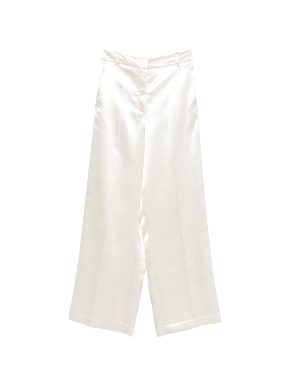 Alysi Shiny Wide-Leg Trousers — White