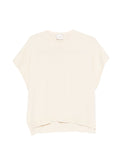 Alysi Crew Neck Cotton T-Shirt — Beige