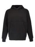 C.P. Company Logo Cotton Hoodie — Black