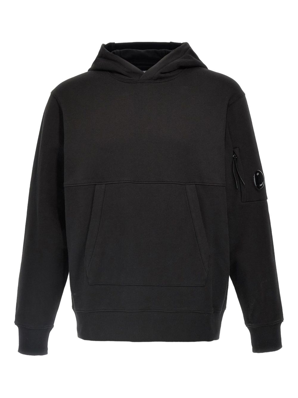 C.P. Company Logo Cotton Hoodie — Black