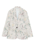 Forte Forte Floral Printed Blazer — Cream