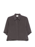Alysi Silk Short-Sleeve Shirt — Grey