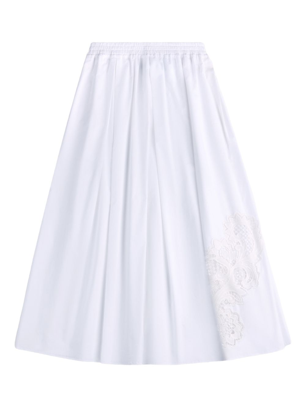 Fay Lace-Trimmed A-Line Skirt — White