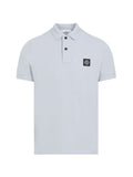 Stone Island Logo Cotton Polo Shirt — Sky Blue