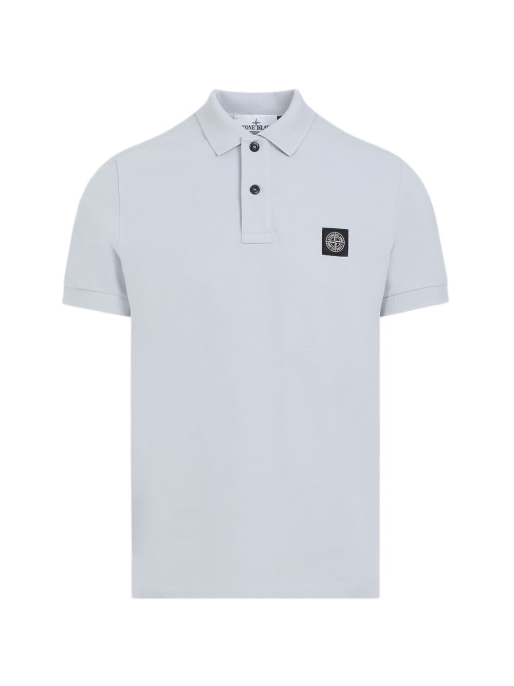 Stone Island Logo Cotton Polo Shirt — Sky Blue