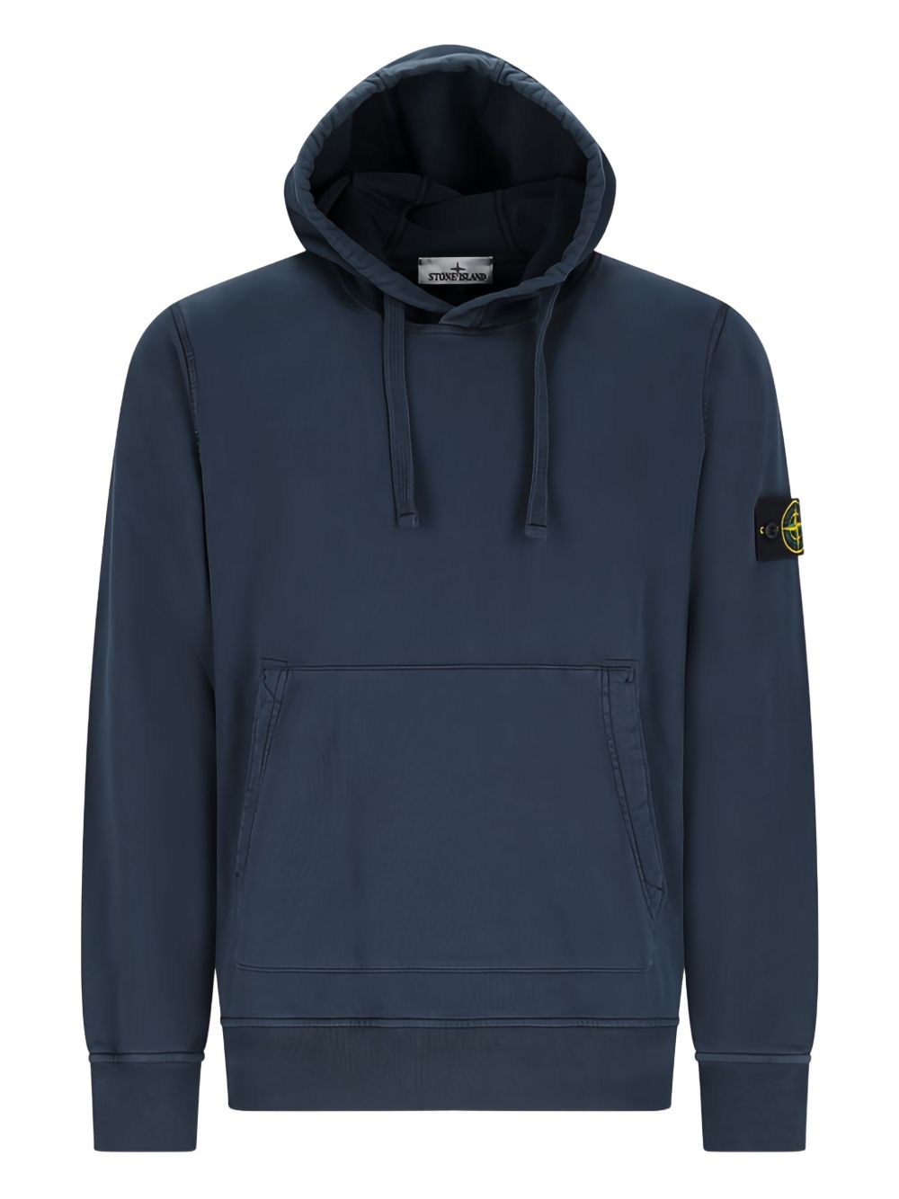 Stone Island Logo Cotton Hoodie — Navy