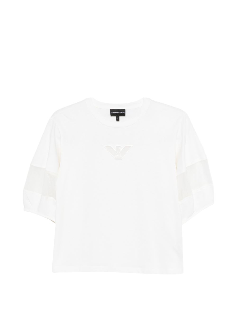 Emporio Armani Logo Appliqué Sweater — white