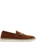 Ferragamo Suede Gancini Loafer — Brown