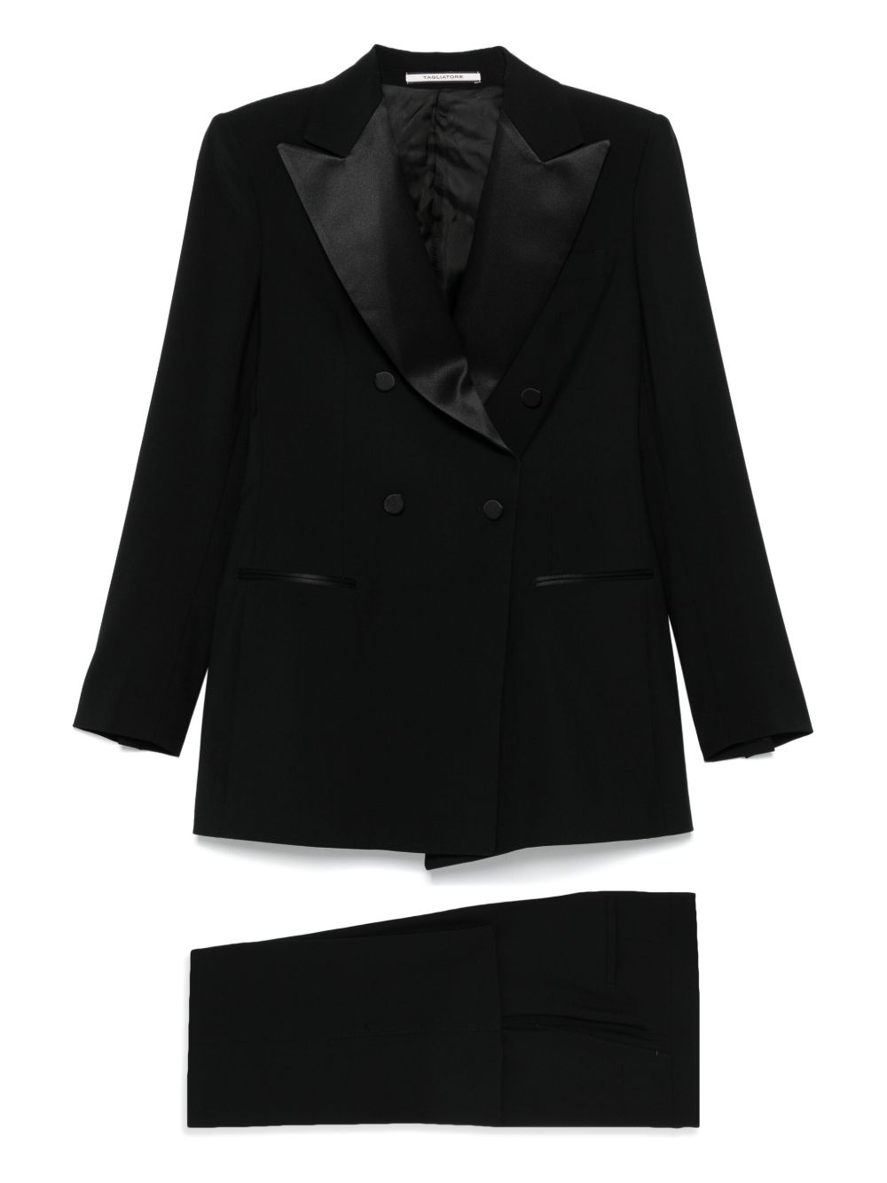 Tagliatore Wool Smoking Suit — Black
