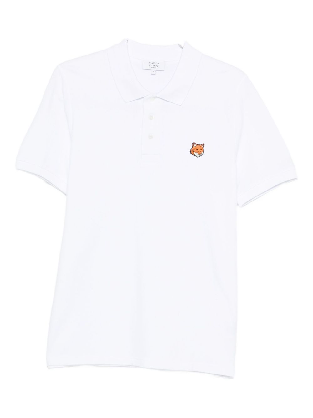Maison Kitsuné Fox Head Embroidered Polo — White