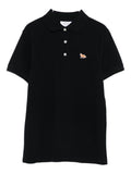 Maison Kitsuné Baby Fox Embroidered Polo Shirt — black