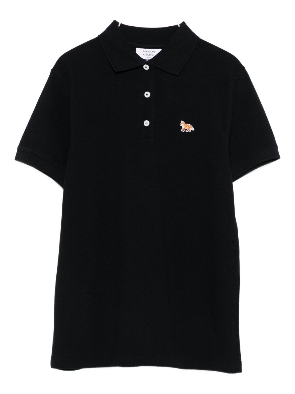 Maison Kitsuné Baby Fox Embroidered Polo Shirt — black