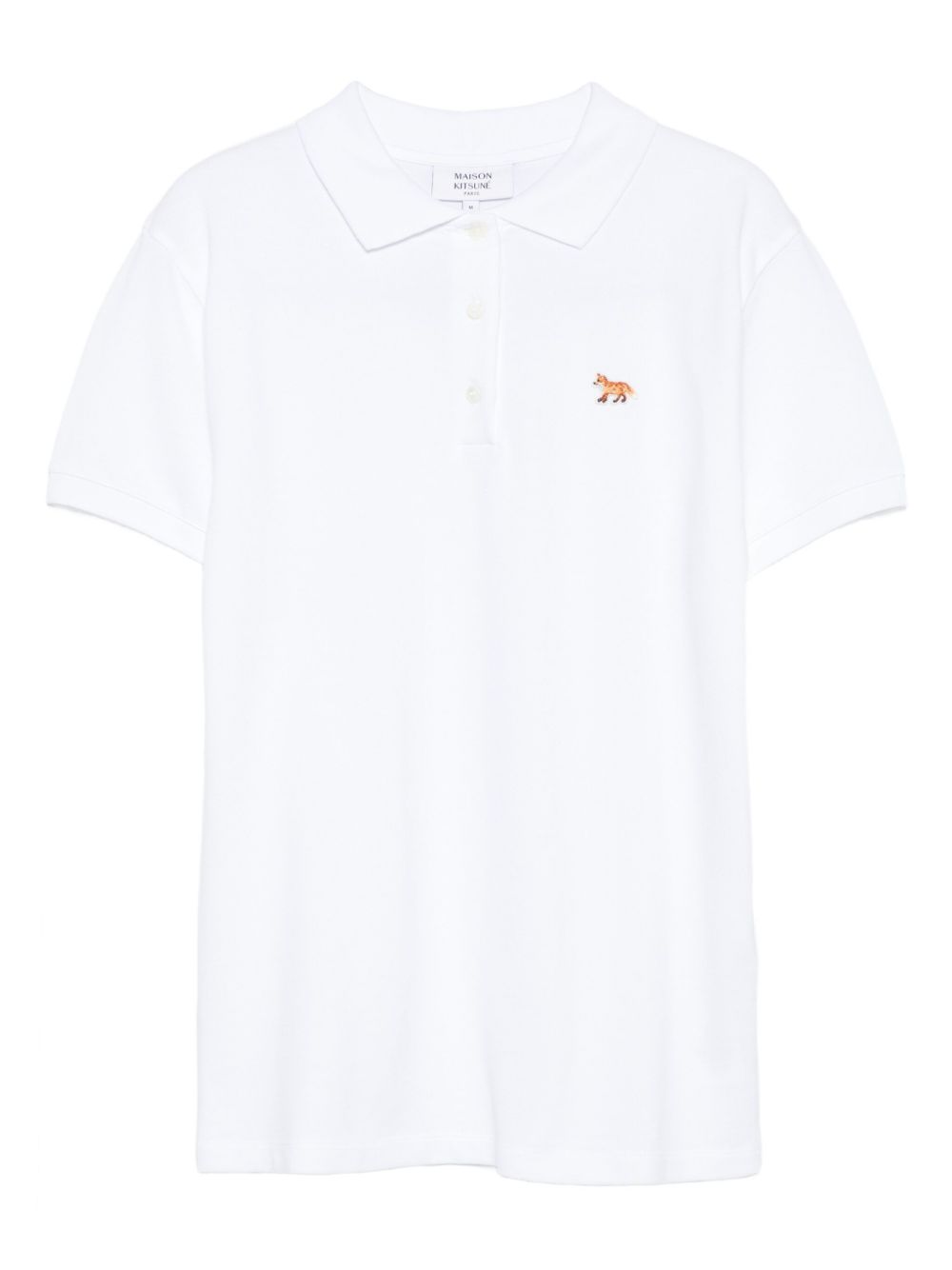 Maison Kitsuné Embroidered Fox-Motif Polo — White