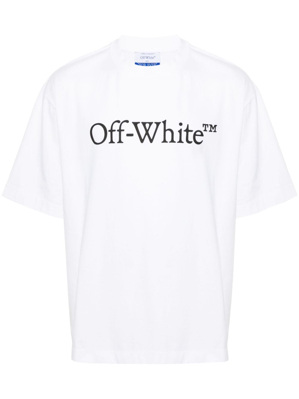 Off White Logo-Print Cotton T-Shirt — White