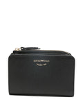 Emporio Armani Grained Leather Bifold Wallet — Black