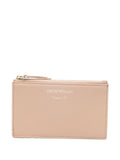 Emporio Armani Tumbled Leather Card Case — Beige