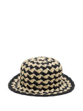 Closed Woven Straw Bucket Hat — Black