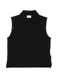 Saint Laurent Cotton Polo Tank Top — Black