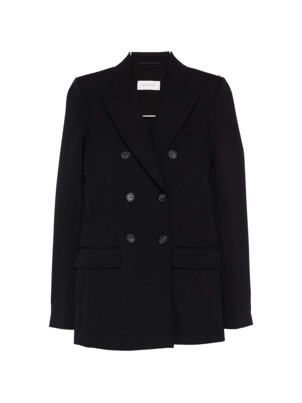 SPORTMAX PRE Double-Breasted Nylon Blazer — Black