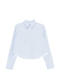 SPORTMAX PRE Cropped Cotton-Blend Shirt — light blue