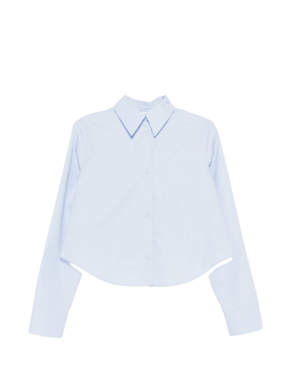 SPORTMAX PRE Cropped Cotton-Blend Shirt — light blue