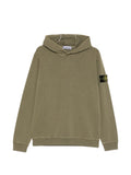 Stone Island Logo Cotton Hoodie — Olive